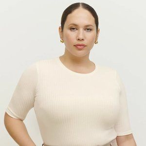 Reformation Janine Knit Ivory Top